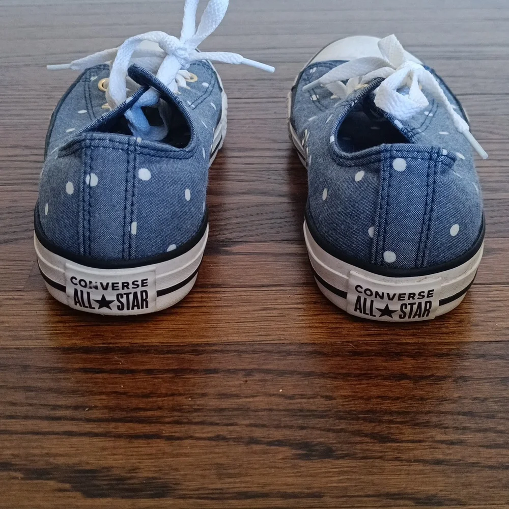 Kid's Converse All Star Blue with White Polka Dot Shoes